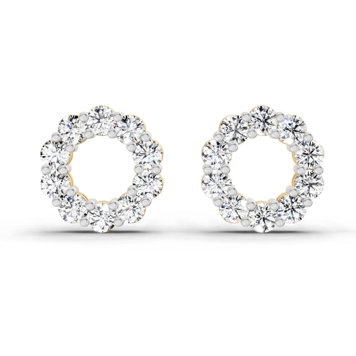 1.04 Carat Round Stud Earrings 14K