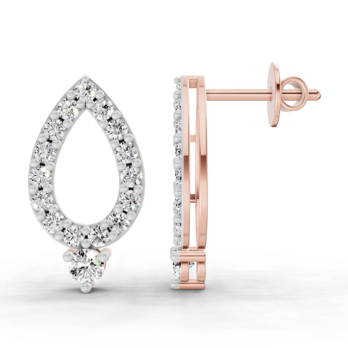 Exquisite Round Diamond Stud Earrings