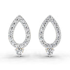 0.89 Carat Round Teardrop Stud Earrings 14K