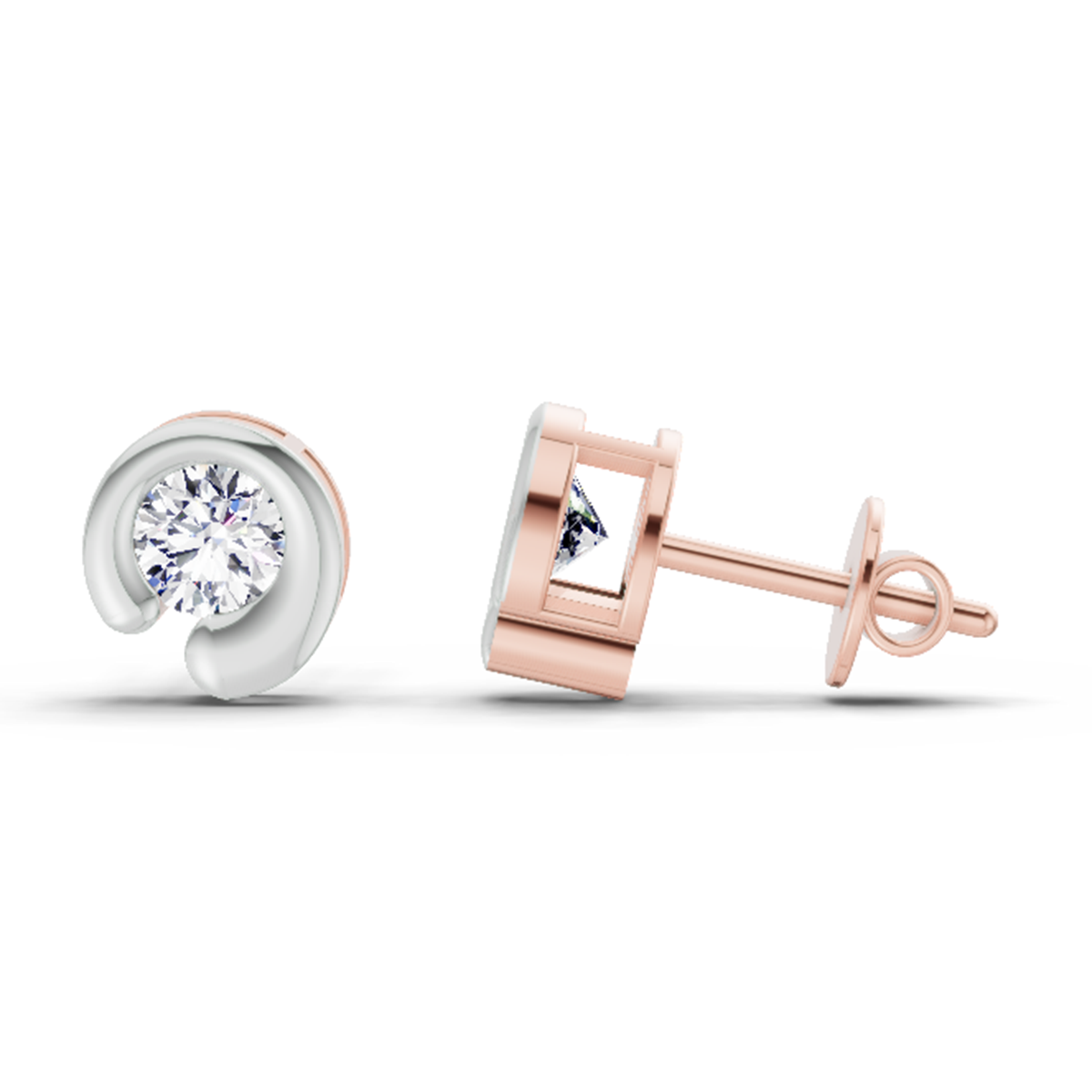Pristine Bezel Diamond Stud Earrings