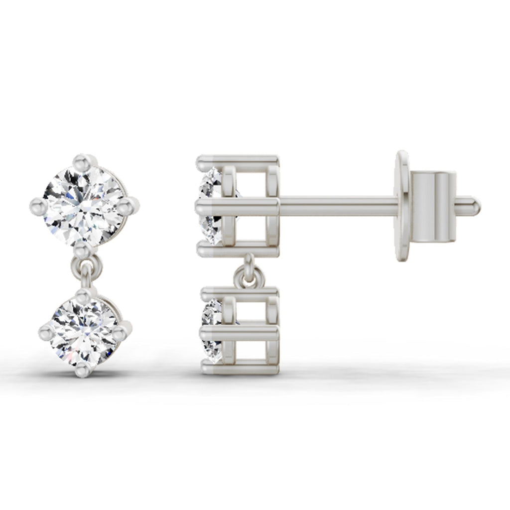 Enchanting Round Diamond Dangle Earrings