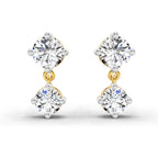 0.53 Carat Round Dangle Earrings 14K
