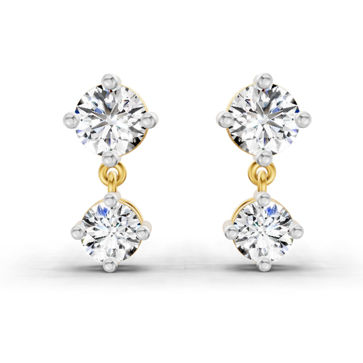0.53 Carat Round Dangle Earrings 14K