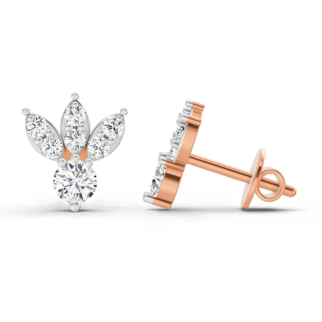 Refined Round Diamond Stud Earrings