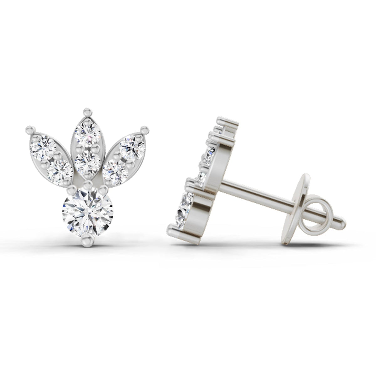 Refined Round Diamond Stud Earrings