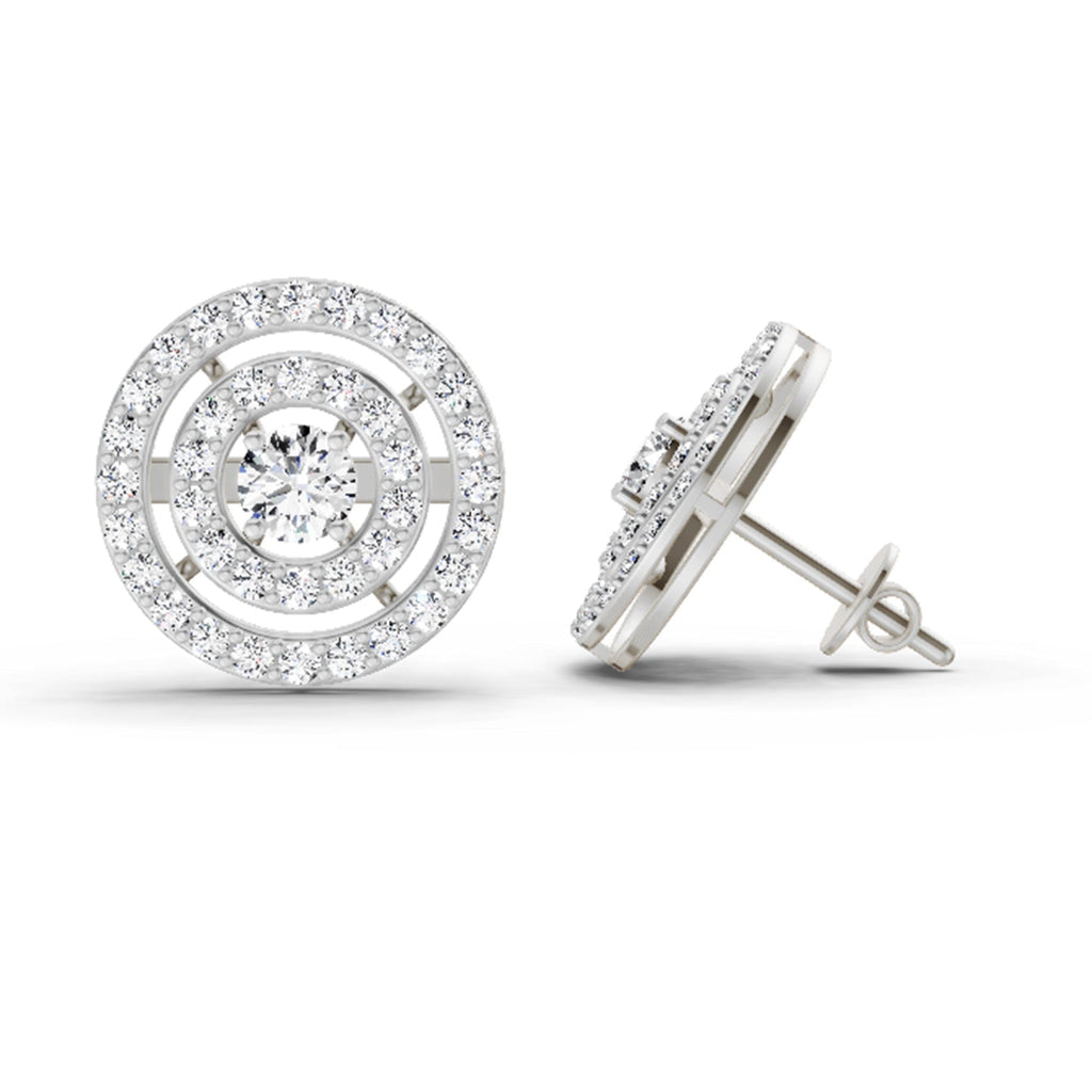 Majestic Round Halo Diamond Stud Earrings