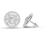 Majestic Round Halo Diamond Stud Earrings