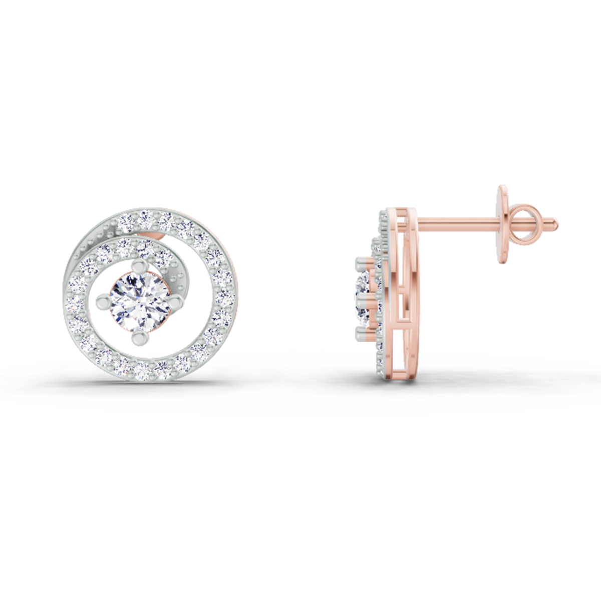 Regal Round Diamond Earrings