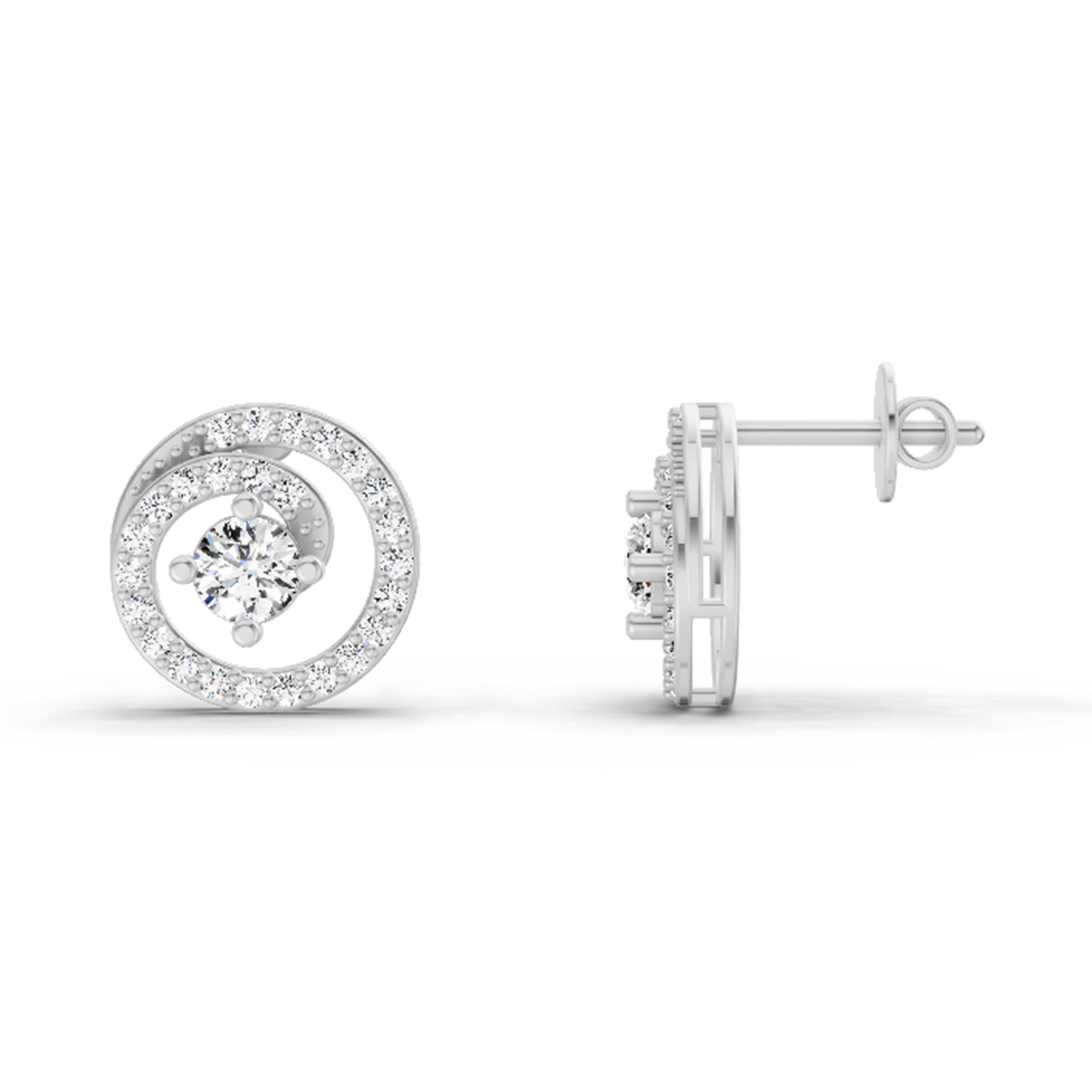 Regal Round Diamond Earrings