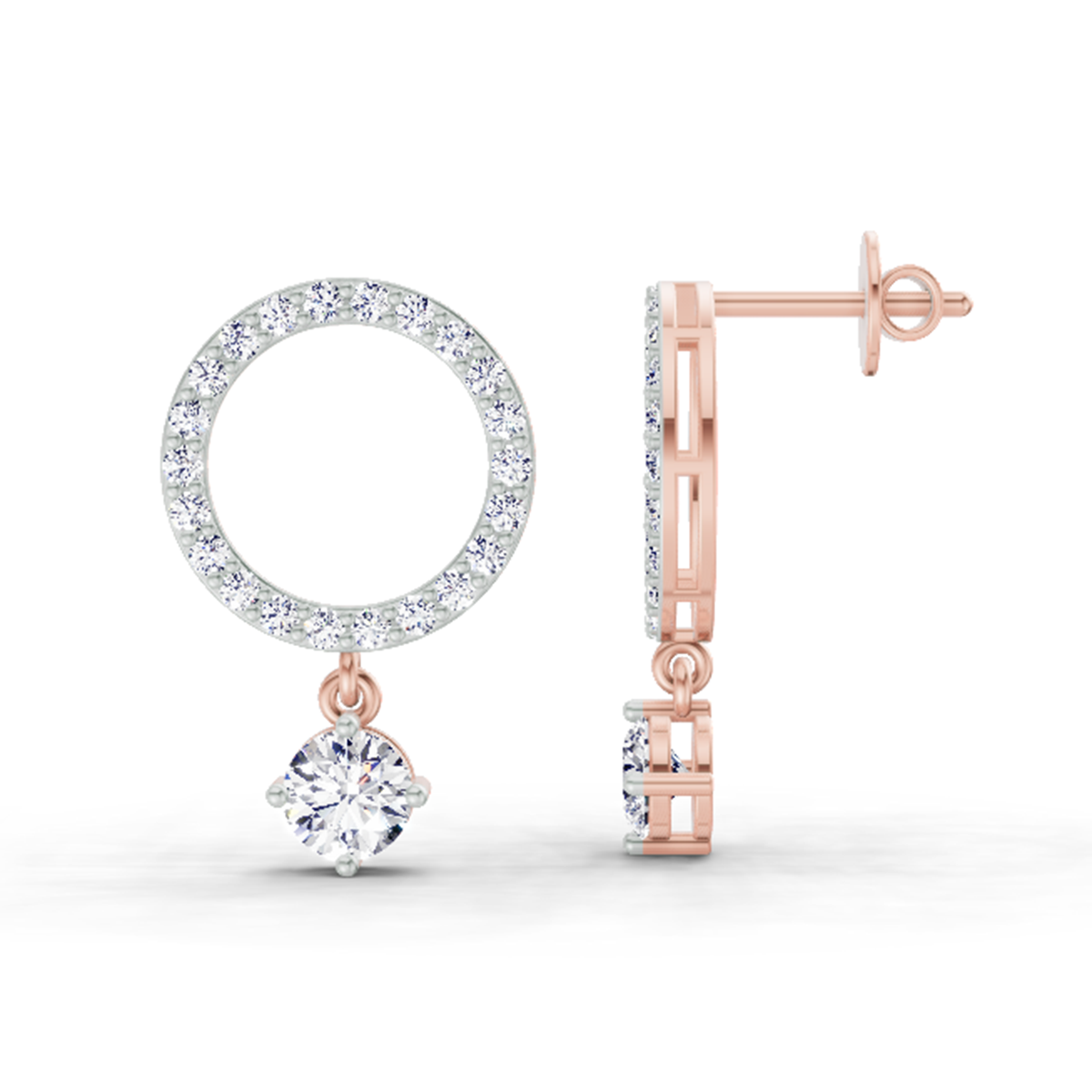 Timeless Circle Diamond Stud Earrings