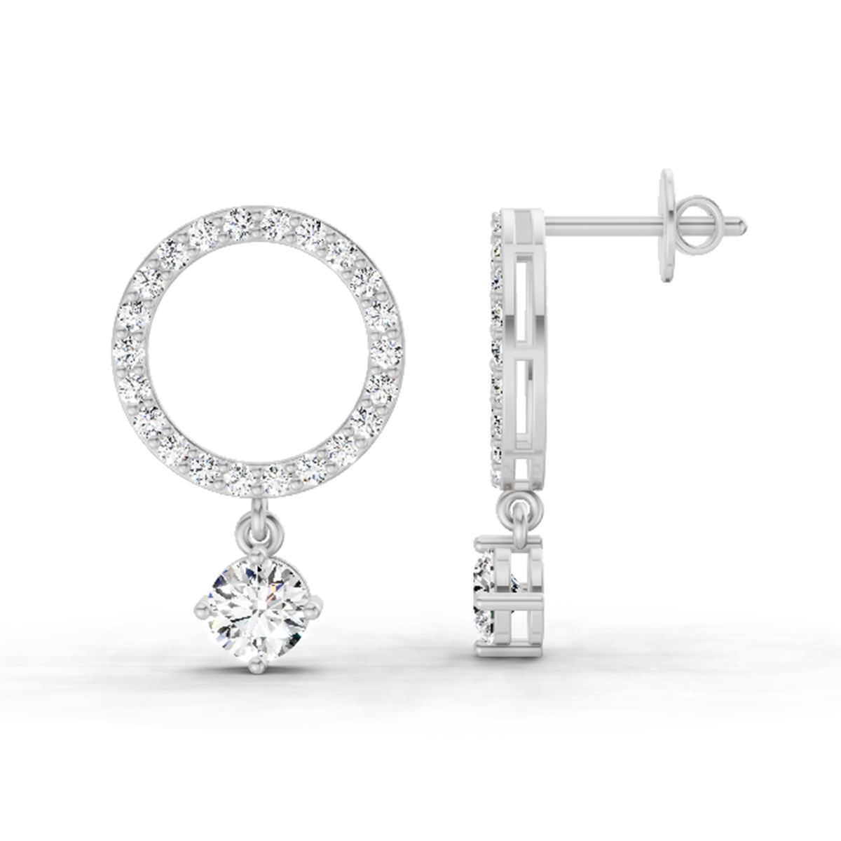 Timeless Circle Diamond Stud Earrings