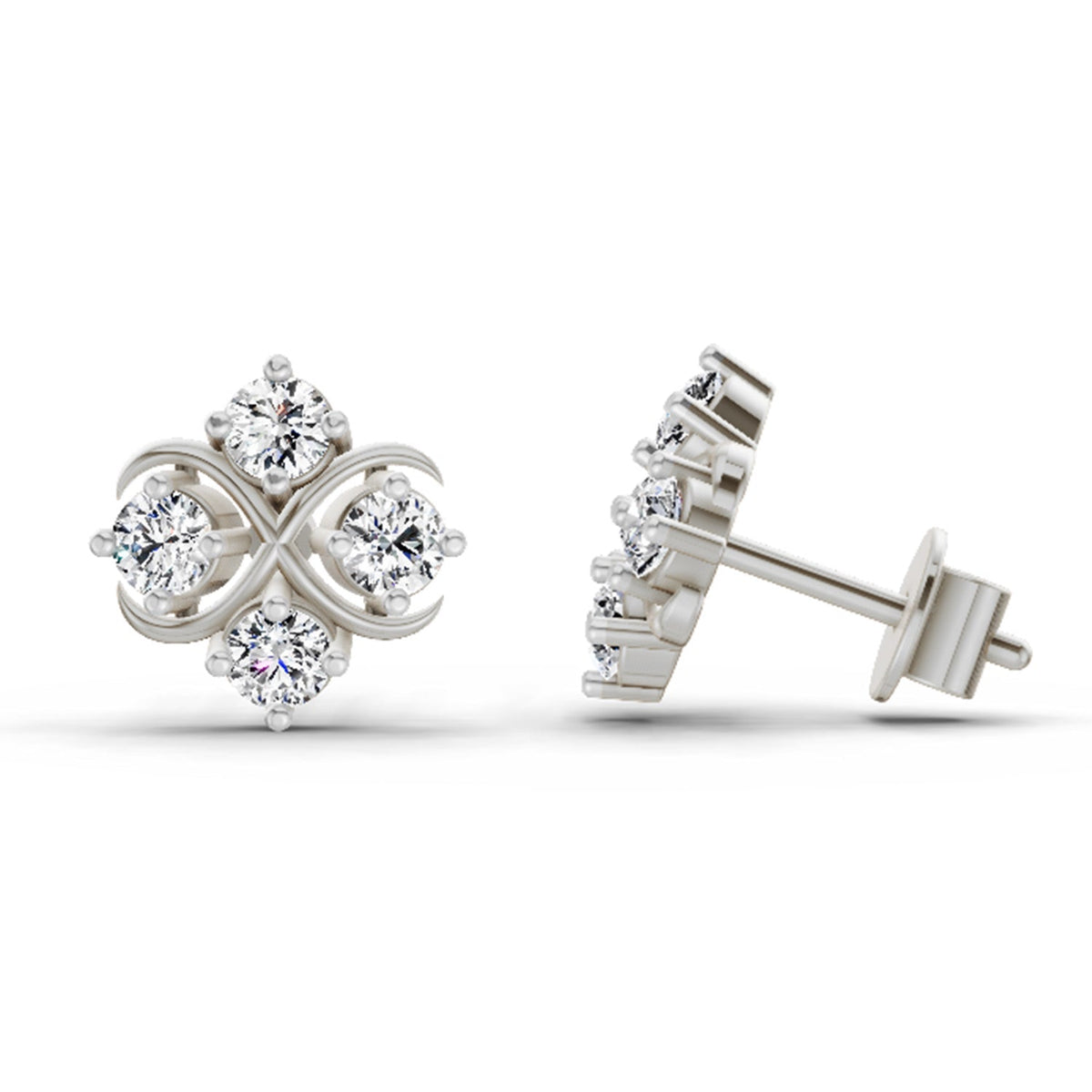 Resplendent Round Diamond Earrings