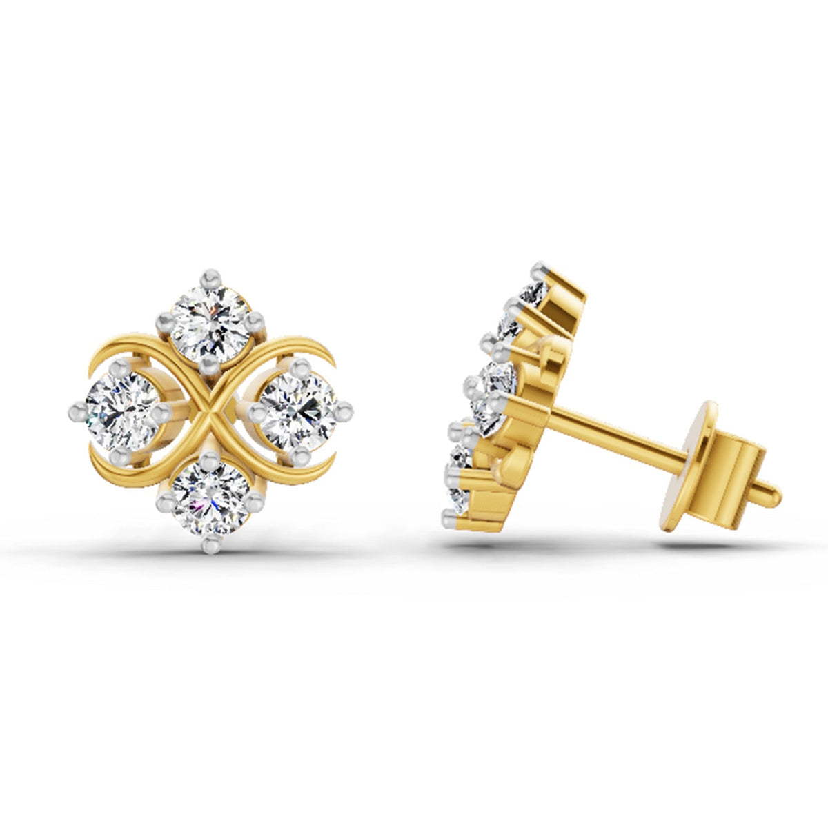 0.85 Carat Round Fashion Earrings 14K