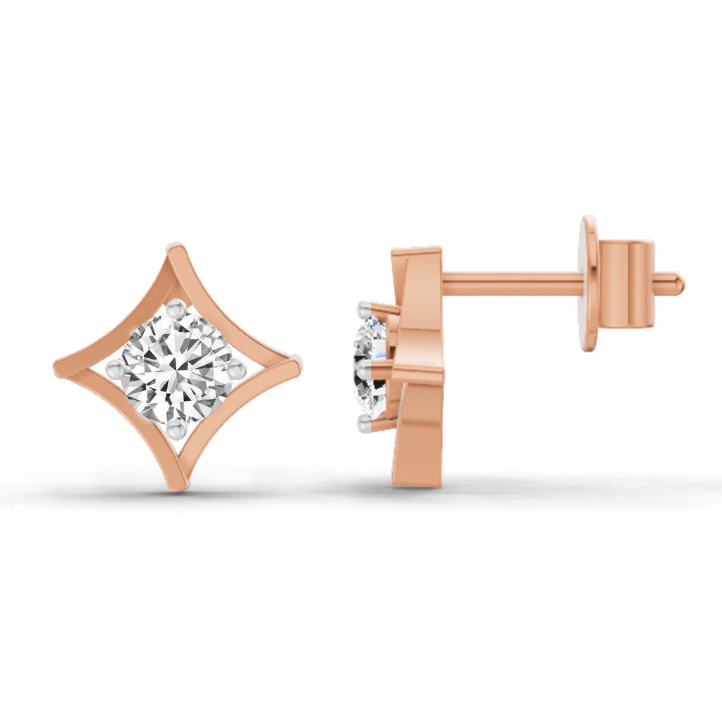 Delicate Round Diamond Stud Earrings