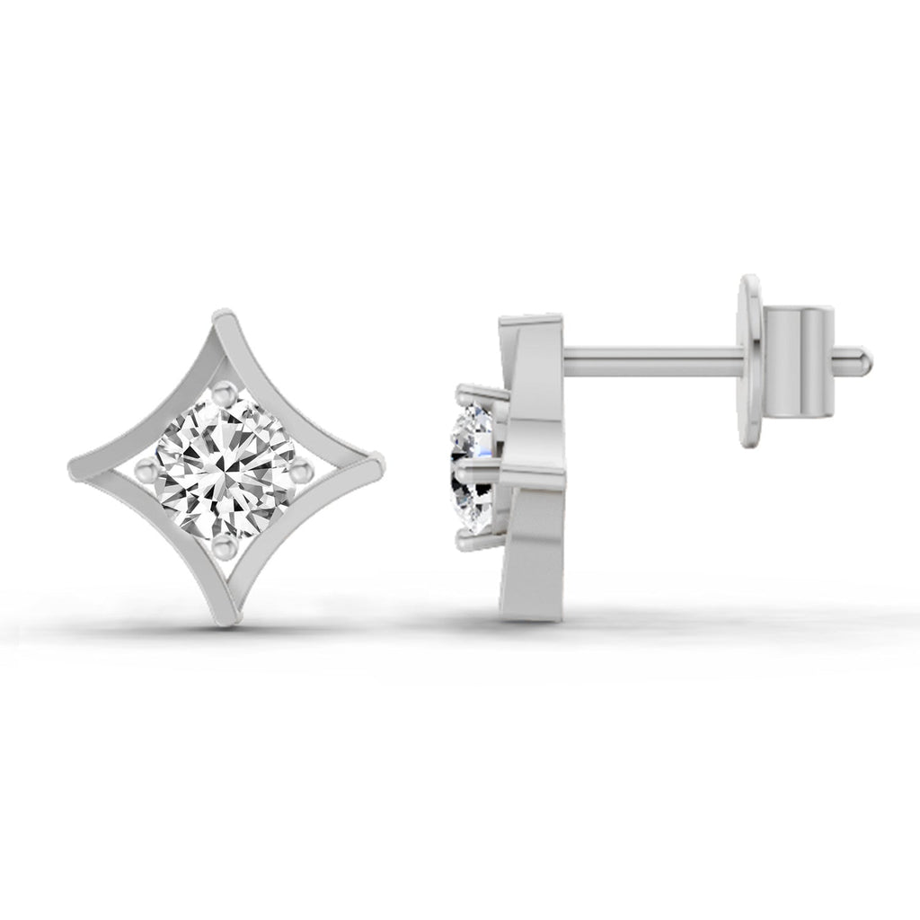 Delicate Round Diamond Stud Earrings