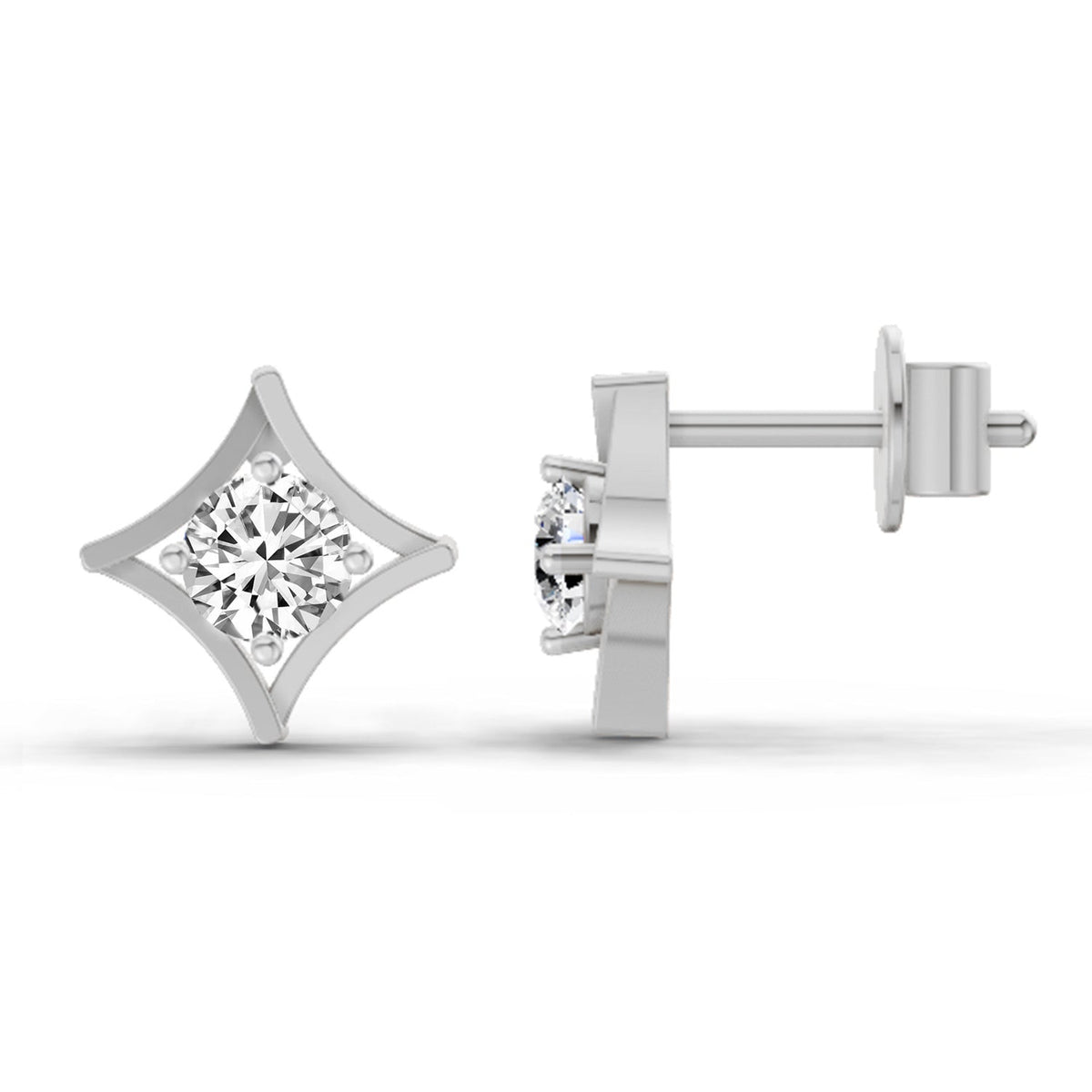 Delicate Round Diamond Stud Earrings