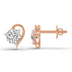 Elegant Round Diamond Stud Earrings