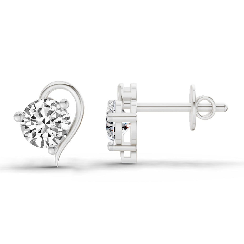 Elegant Round Diamond Stud Earrings