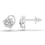 Elegant Round Diamond Stud Earrings