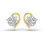 0.6 Carat Round Heart Stud Earrings 14K