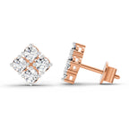 Resplendent Round Cluster Diamond Stud Earrings