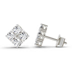 Resplendent Round Cluster Diamond Stud Earrings