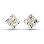 0.76 Carat Round Cluster Stud Earrings 14K
