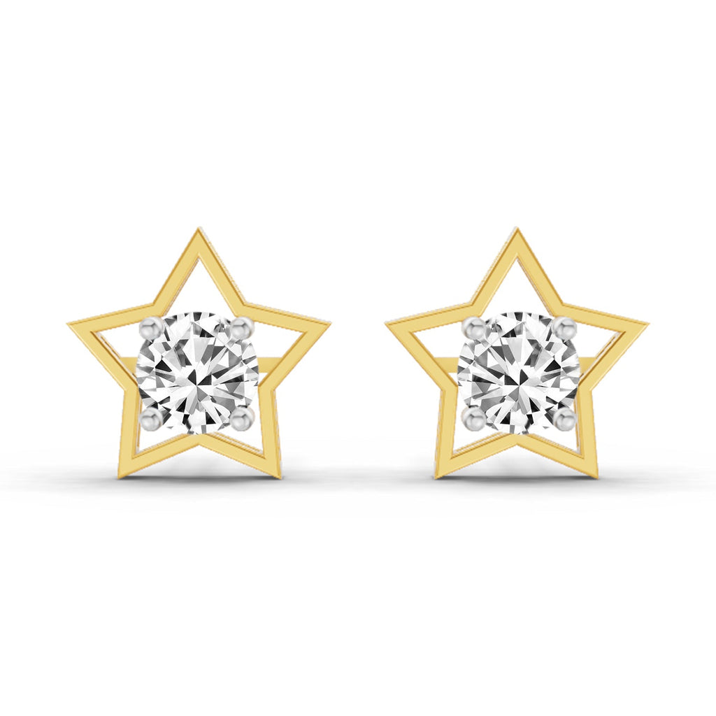 0.8 Carat Round Stud Earrings 14K