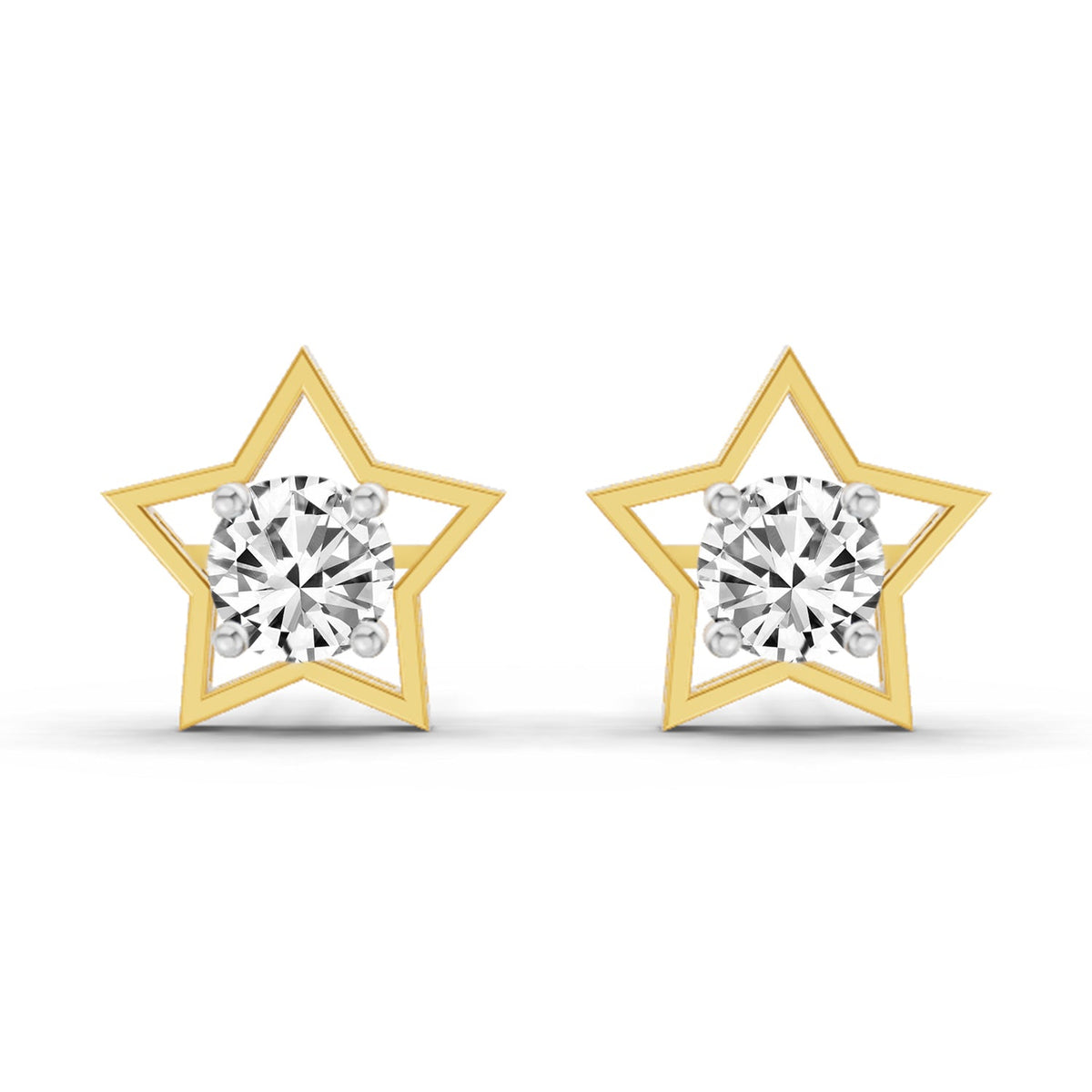 0.8 Carat Round Stud Earrings 14K