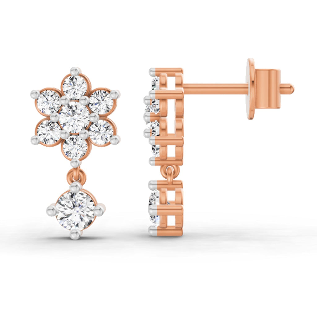 Radiant Trio Diamond Stud Earrings