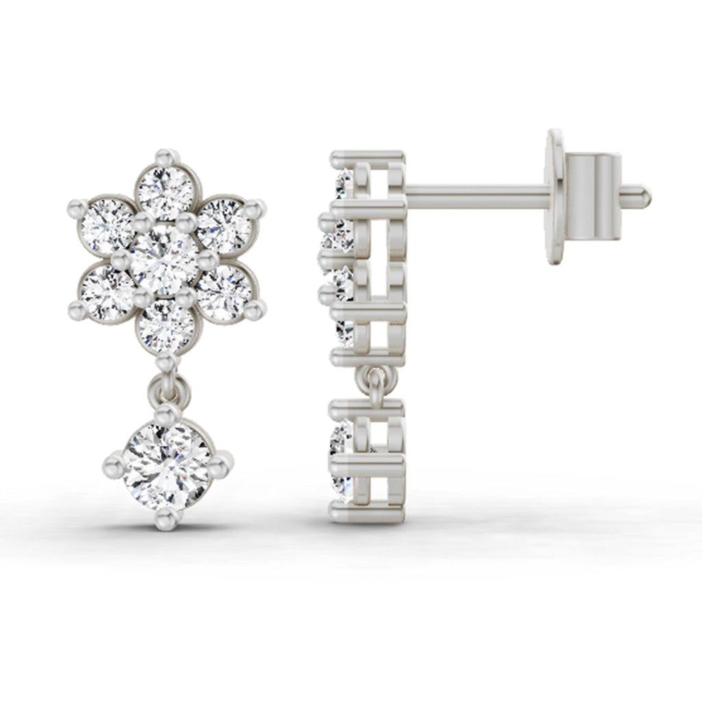 Radiant Trio Diamond Stud Earrings