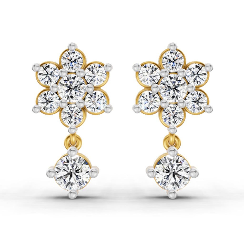 0.86 Carat Trio Stud Earrings 14K