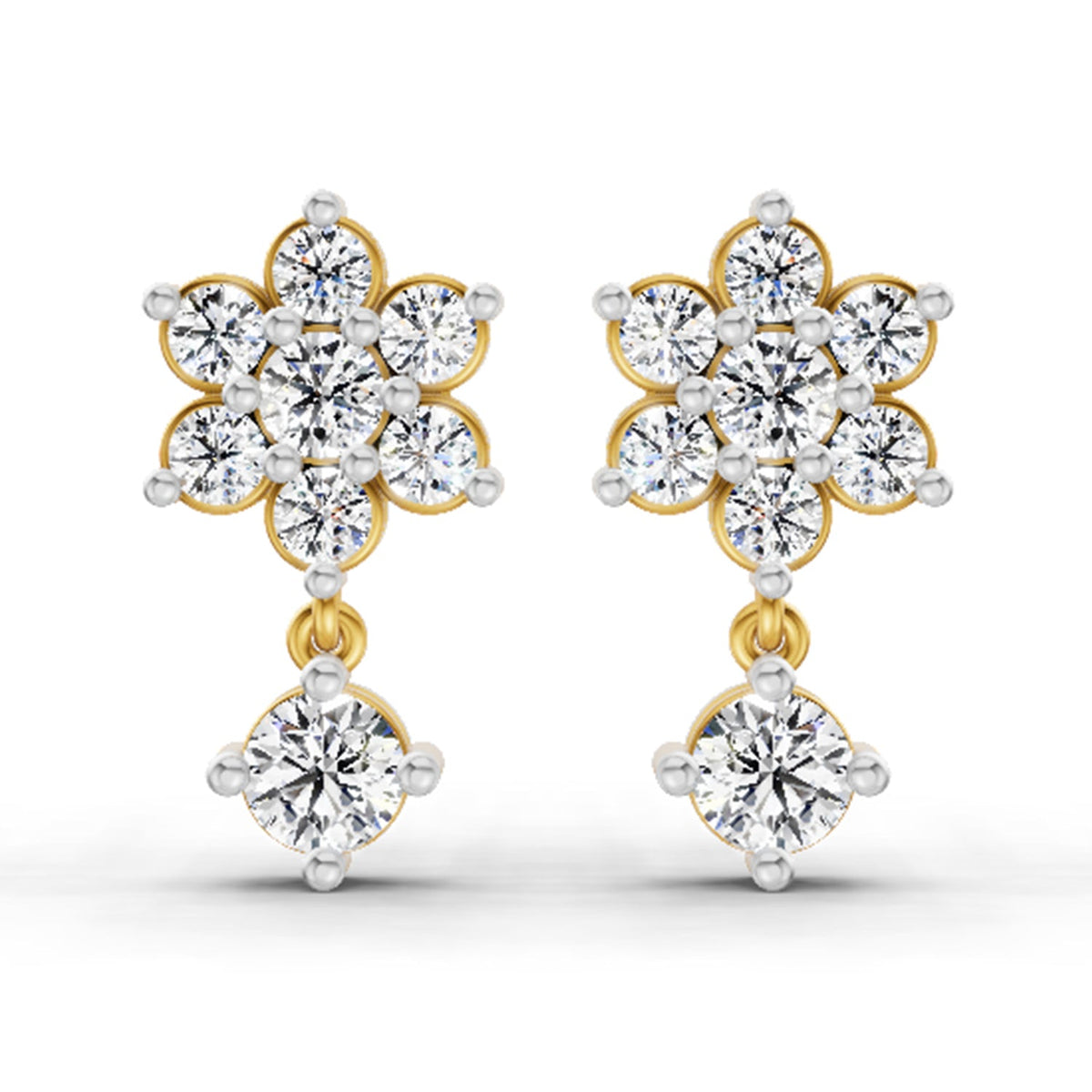 0.86 Carat Trio Stud Earrings 14K