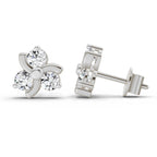 Gleaming Floral Diamond Stud Earrings