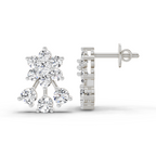 Dazzling Round Floral Diamond Stud Earrings