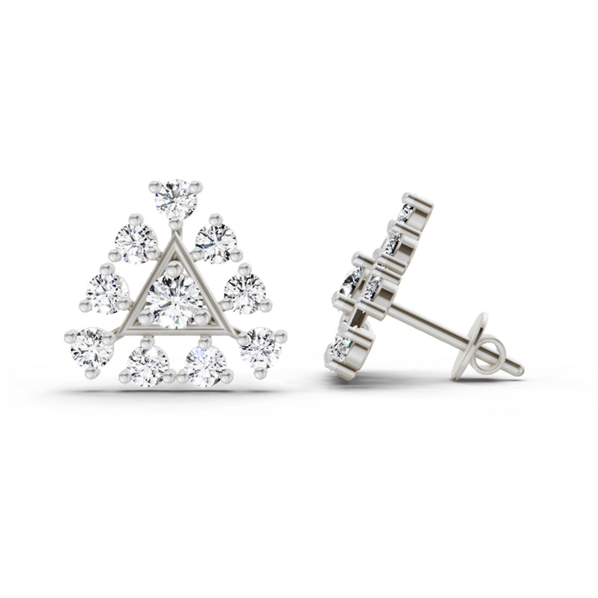 Celestial Round Diamond Stud Earrings