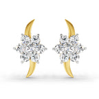 0.97 Carat Round Flower Stud Earrings 14K