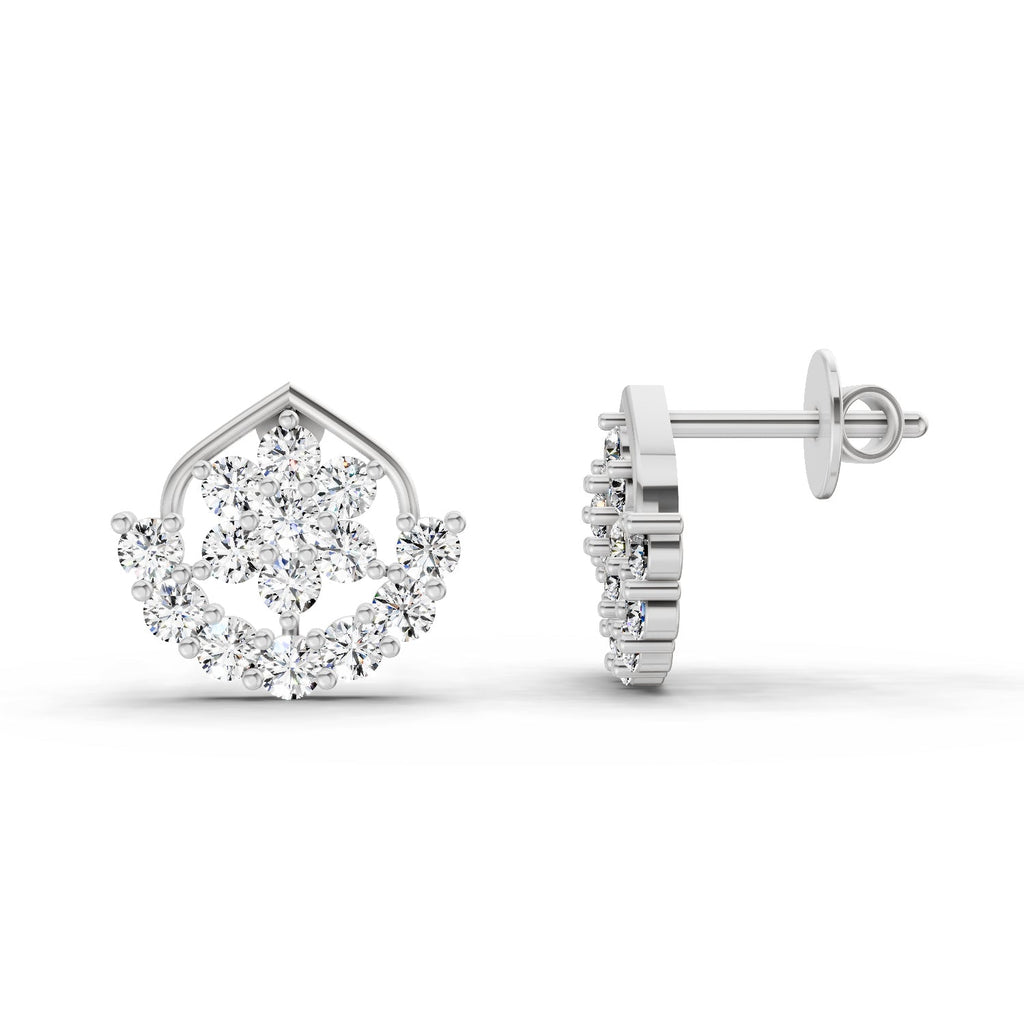 Lustrous Round Diamond Stud Earrings