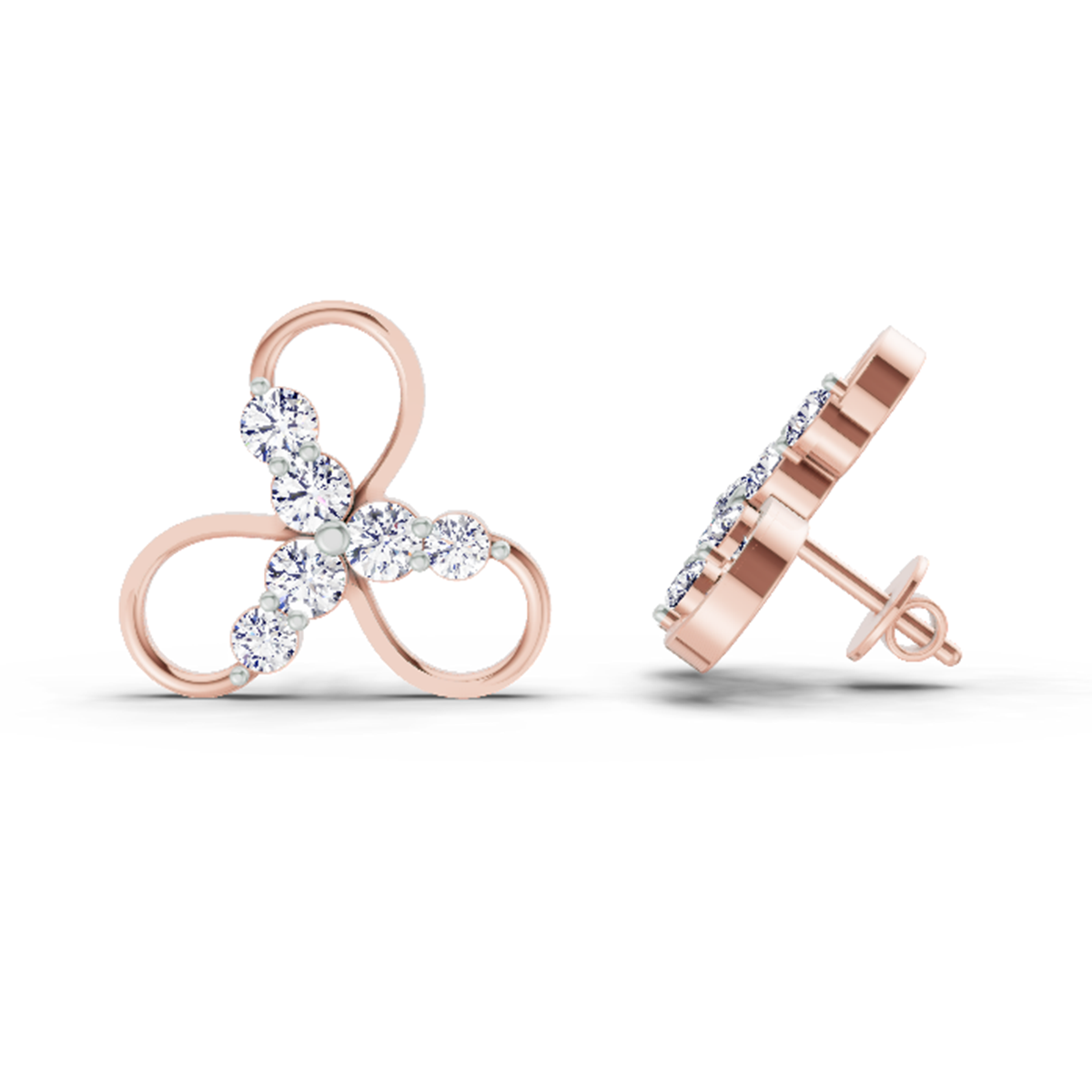 Gleaming Diamond Stud Earrings