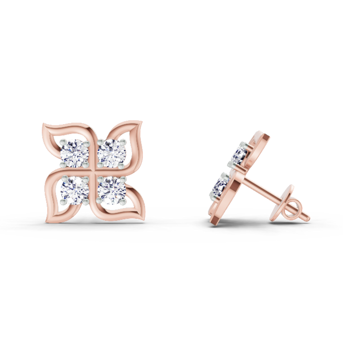 Refined Diamond Stud Earrings