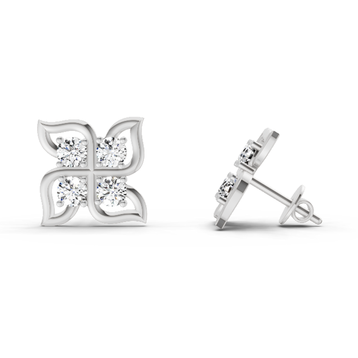 Refined Diamond Stud Earrings