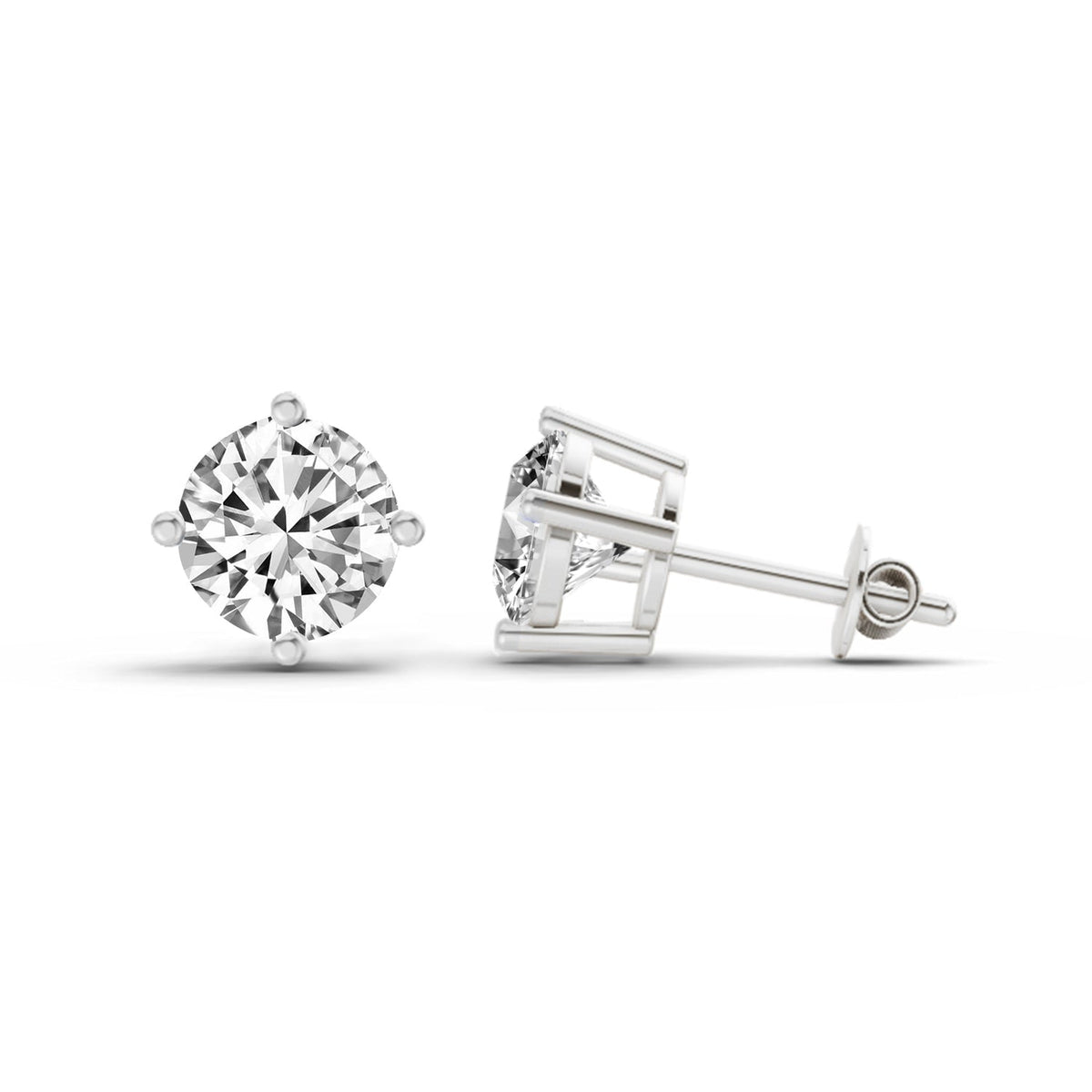 Opulent Solitaire Diamond Stud Earrings