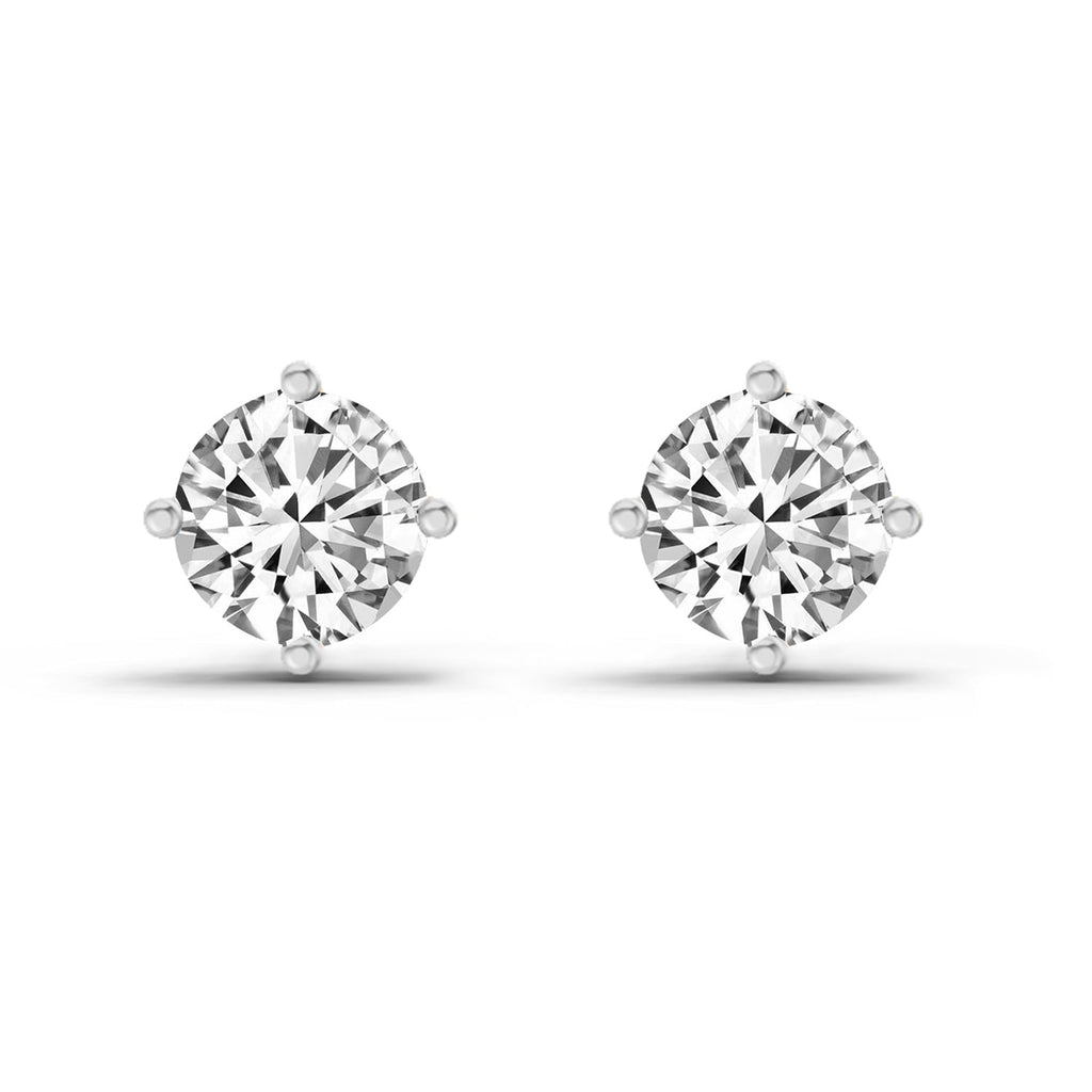 2.28 Carat 4 Prong Solitaire Diamond Stud Earrings 14K