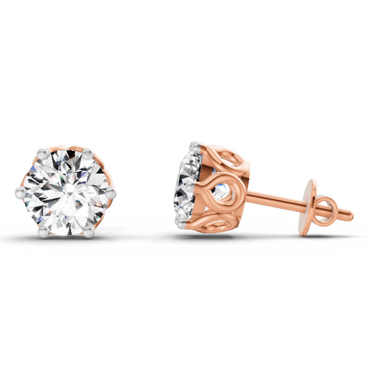 Classic Solitaire Diamond Stud Earrings