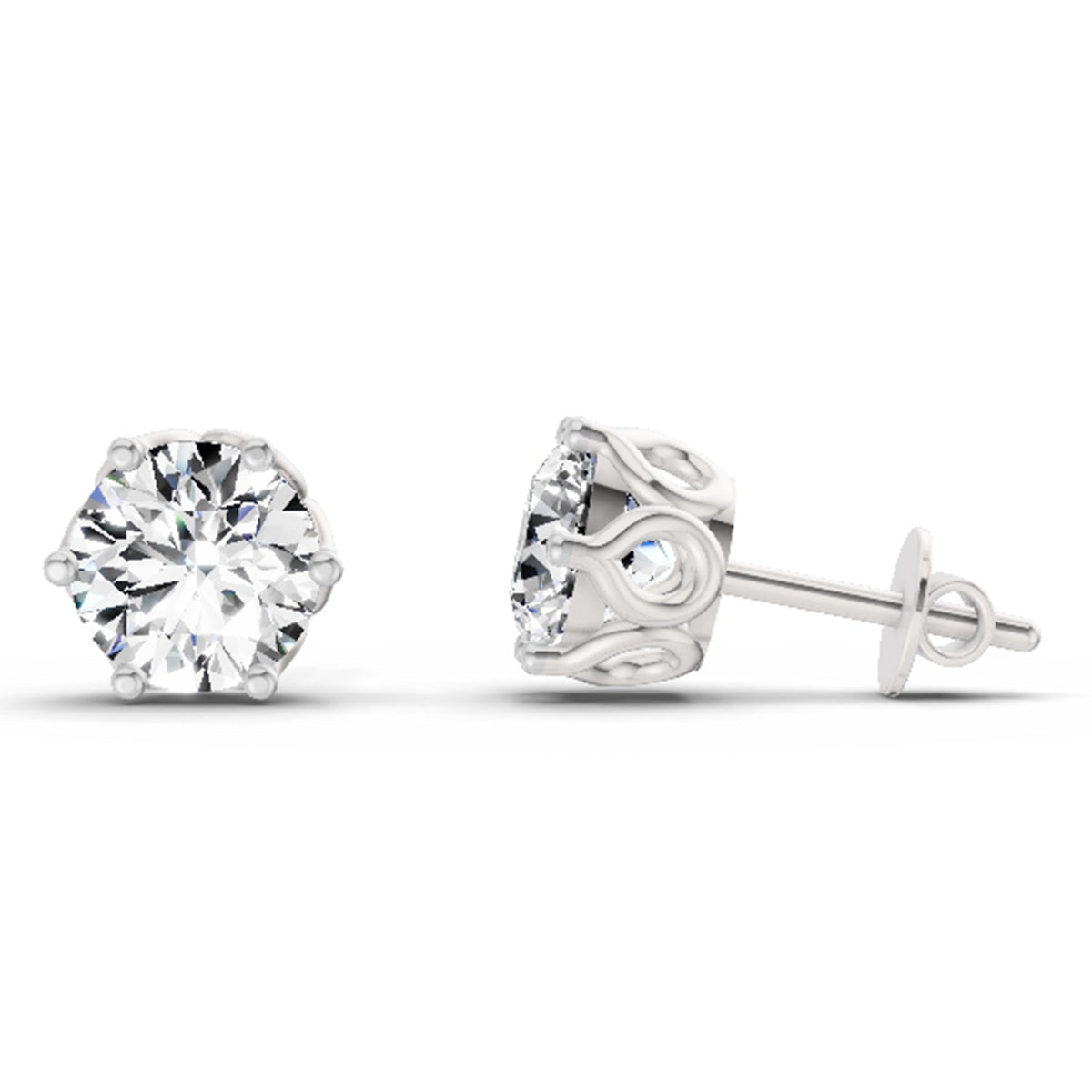 Classic Solitaire Diamond Stud Earrings