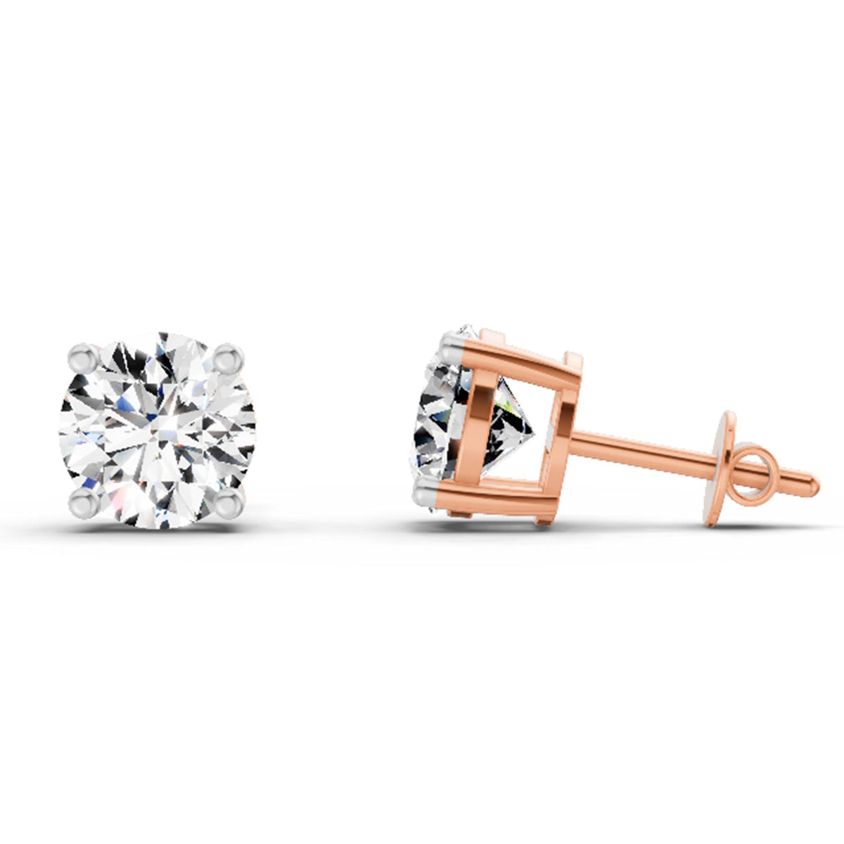 Pristine Solitaire Diamond Stud Earrings