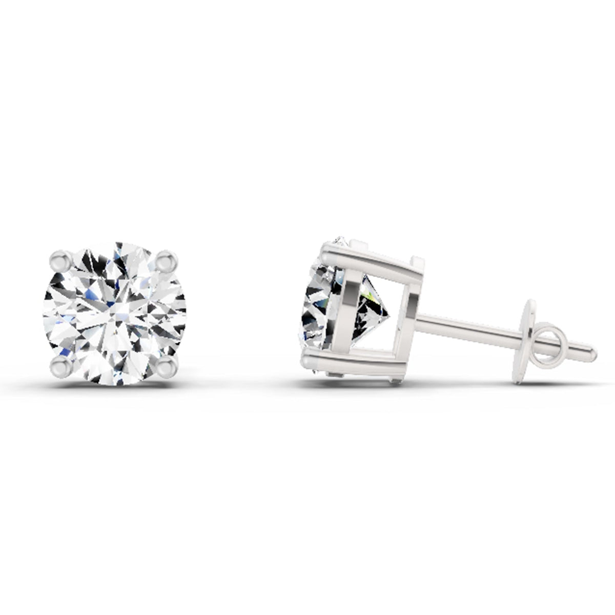 Pristine Solitaire Diamond Stud Earrings