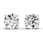 2.46 Carat 4 Prong Solitaire Diamond Stud Earrings 14K