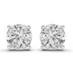 2.54 Carat 4 Prong Solitaire Diamond Stud Earrings 14K