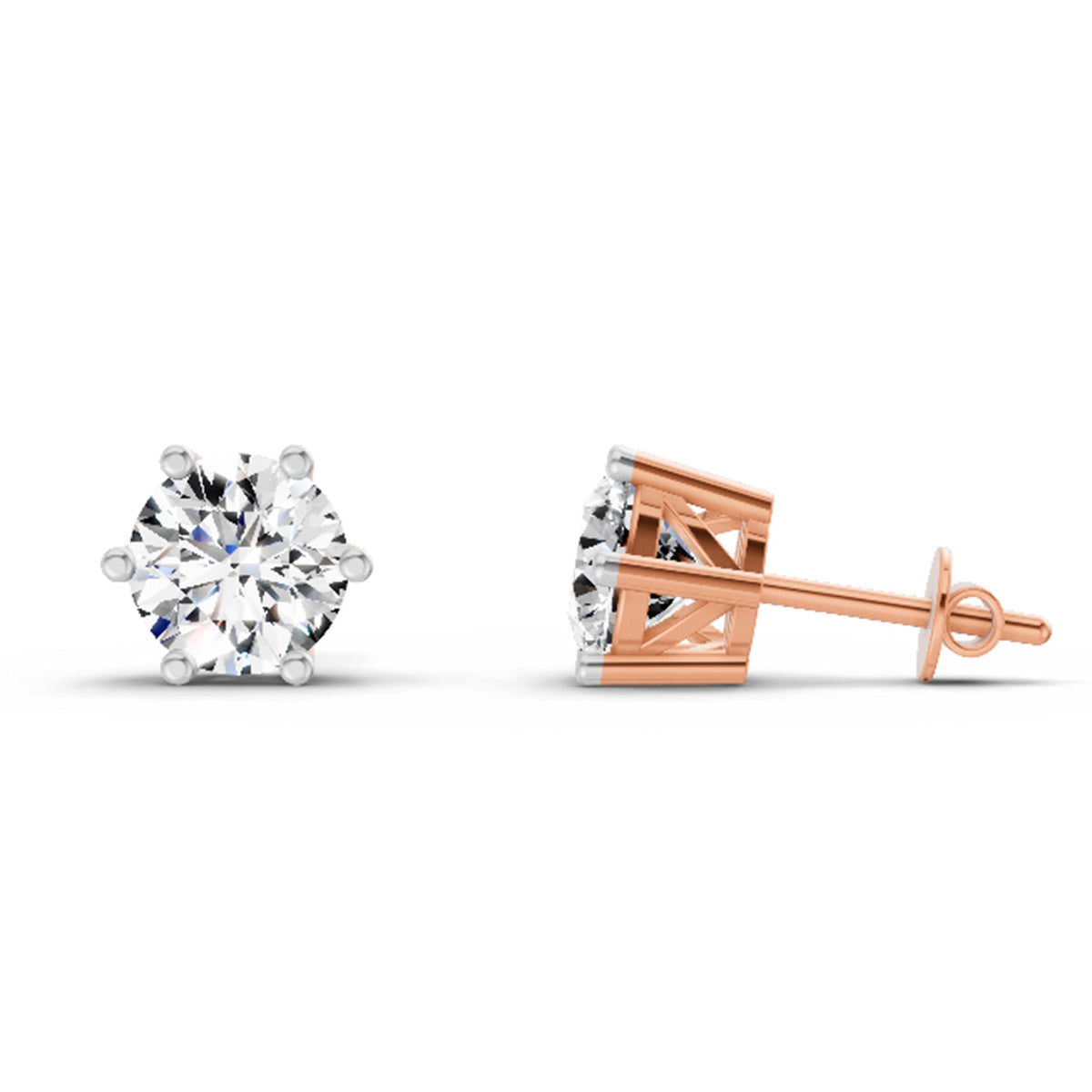 Enchanting Solitaire Diamond Stud Earrings